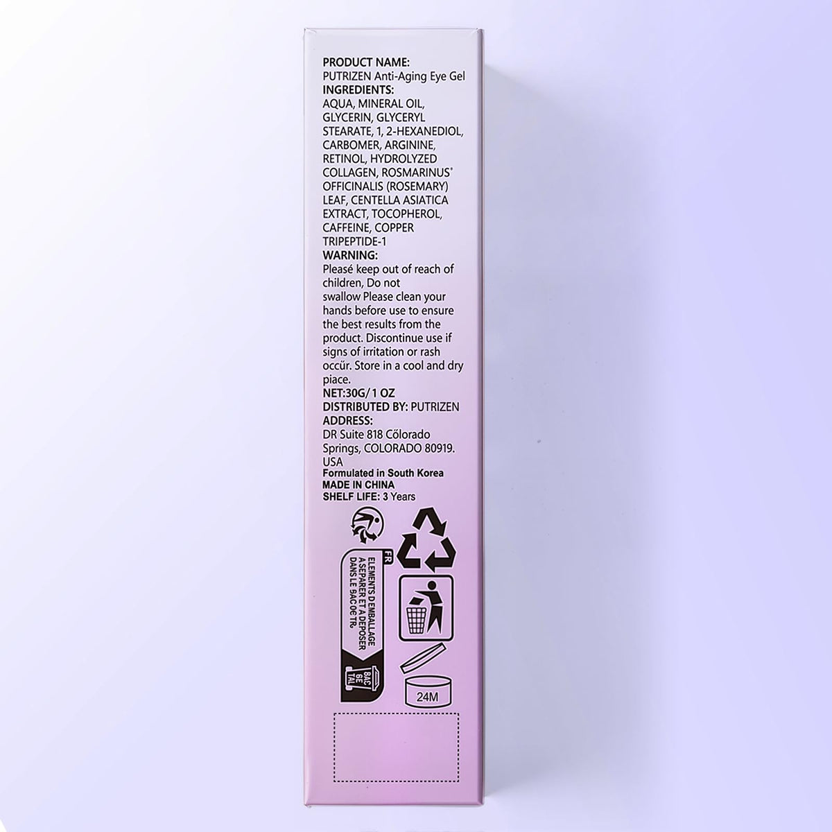 PUTRIZEN Retinol Eye Cream for Puffiness: 1-Minute Morning De-Puffing