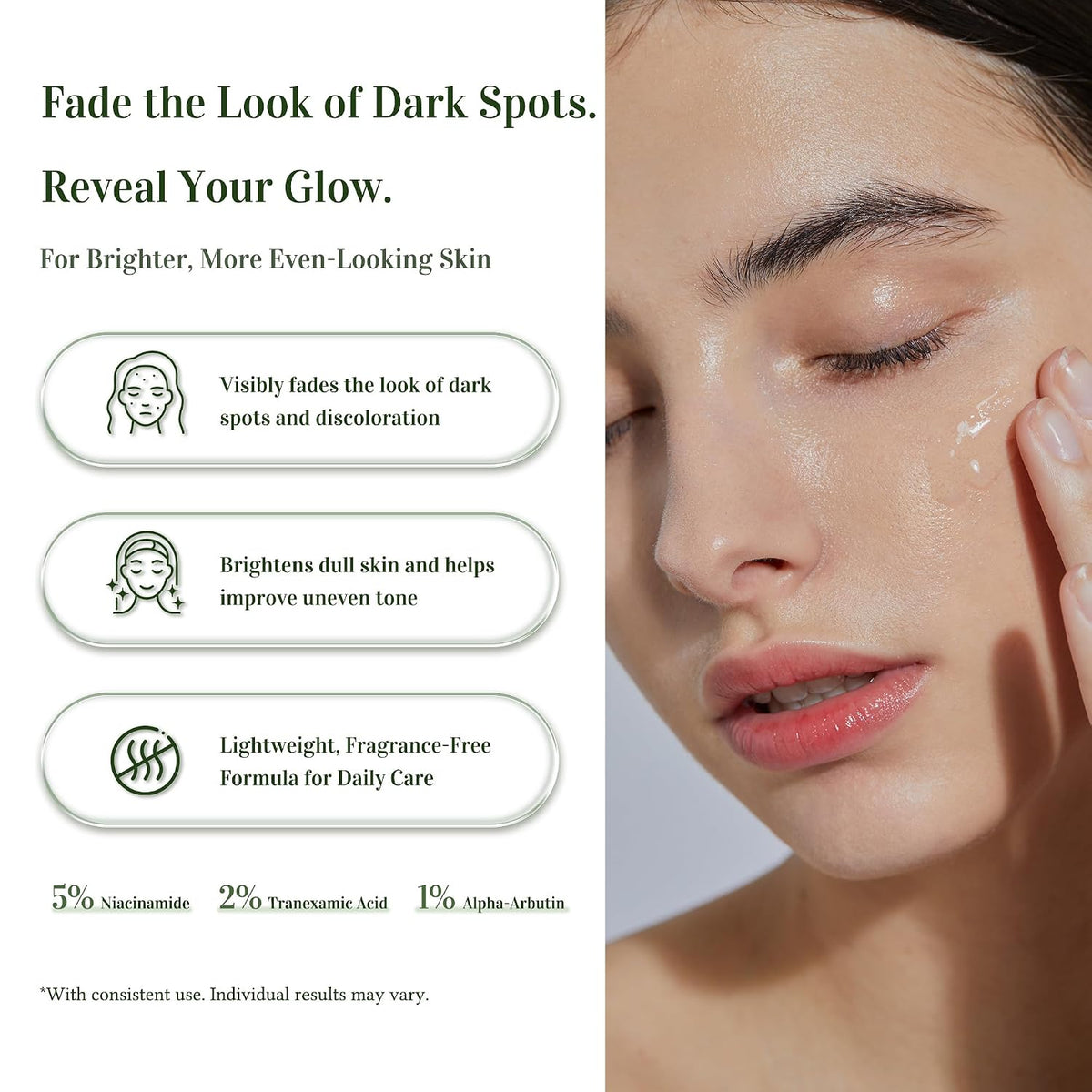 Dark Spot Remover for Face, 5% Niacinamide + 2% Tranexamic Acid, 1.7 FL OZ