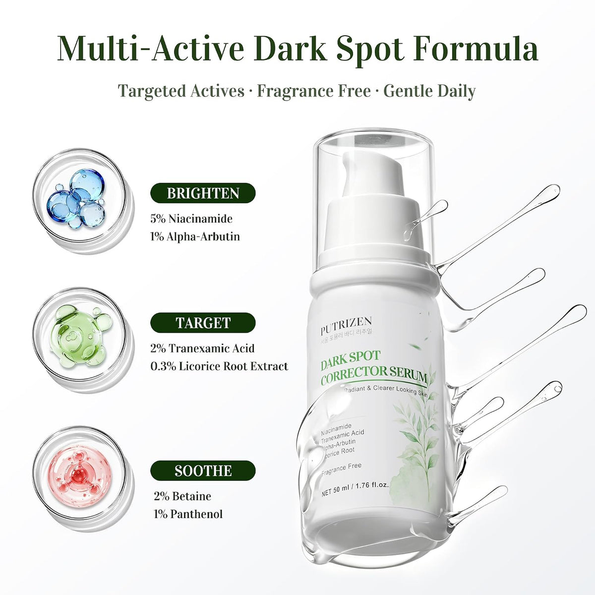 Dark Spot Remover for Face, 5% Niacinamide + 2% Tranexamic Acid, 1.7 FL OZ