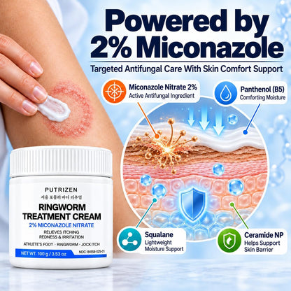 Antifungal Ringworm Treatment Cream: Miconazole Nitrate 2%